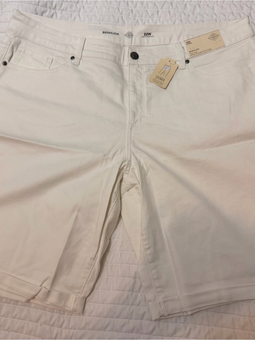 St. John's Bay White Women's Bermuda Shorts